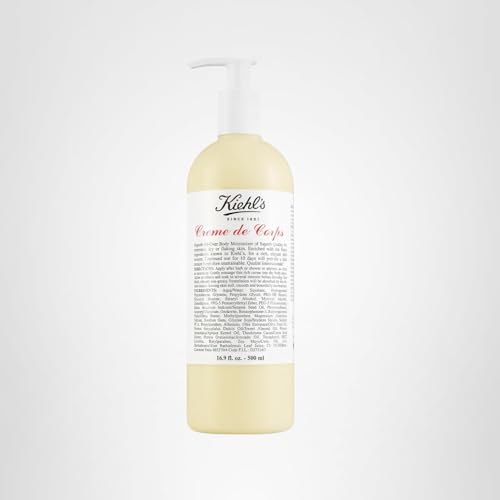 Kiehl's Creme de Corps, Rich, Luscious Body Lotion, with Cocoa Butter and Shea Butter for Fast Absorbing Hydration, Skin Feels Soft and Smooth, Suitable for All Skin Types - 16.9 fl oz