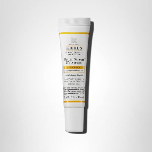 Kiehl's Better Screen UV Serum SPF 50+, Invisible Facial Sunscreen with Collagen Peptide, UV Filters to Shield UVA & UVB, Helps Correct Visible Signs of Aging, Boosts Skin Radiance - 0.5 fl oz