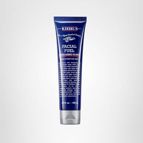 Kiehl's Facial Fuel Exfoliating Face Scrub, Facial Cleanser for Men, Smooths Skin & Removes Dead Skin, Dirt & Oil, Helps Soften Tough Facial Hair, with Caffeine, Menthol, Vitamin E - 5.0 fl oz