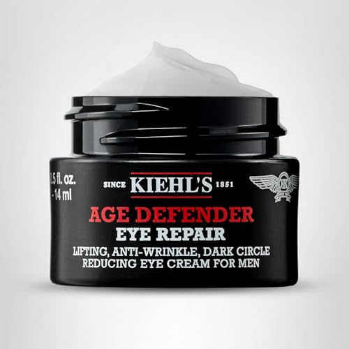 Kiehl's Age Defender Eye Repair, Anti-Aging Eye Cream for Men, Lift, Firm and Visibly Reduce Dark Circles and Crow’s Feet, Instantly Brightens, Paraben-free, Fragrance-free - 0.5 fl oz