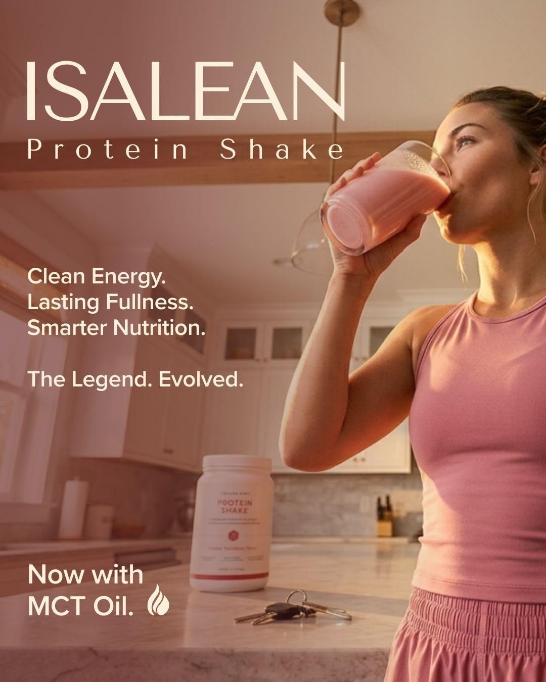 Isagenix IsaLean, 24g Protein Shake, Creamy Strawberry, 27.7 oz | Meal Replacement Protein Shake, Supports Lean Muscle, Keeps You Full for Longer, Formulated with MCT Oil and Vitamins