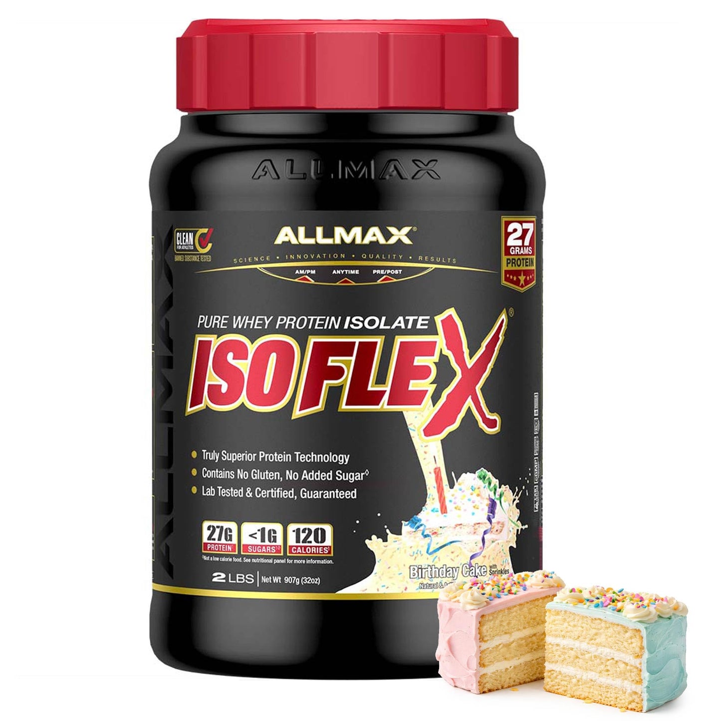 ALLMAX ISOFLEX Whey Protein Isolate, Vanilla, 2 lb