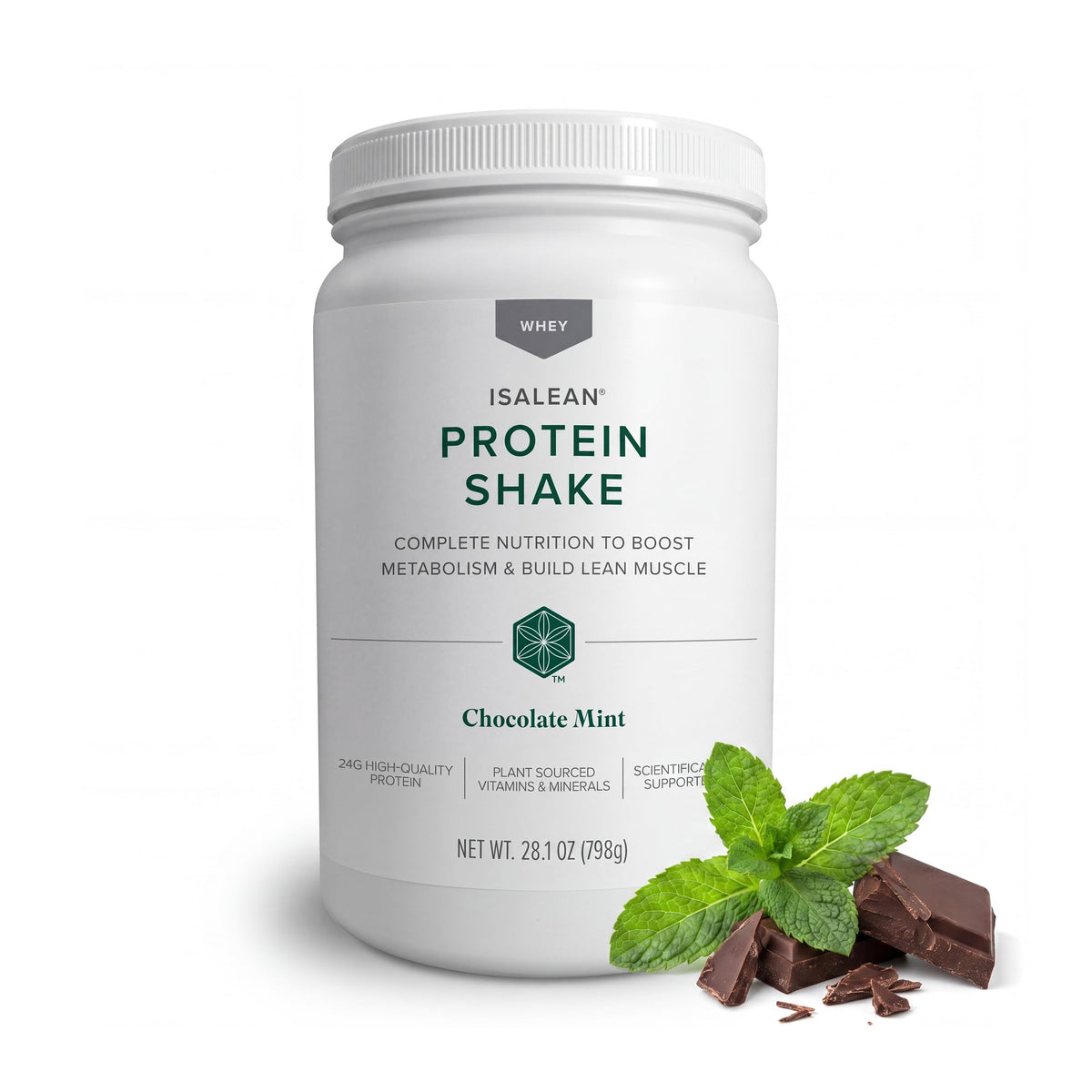 Isagenix IsaLean, 24g Protein Shake, Creamy Strawberry, 27.7 oz | Meal Replacement Protein Shake, Supports Lean Muscle, Keeps You Full for Longer, Formulated with MCT Oil and Vitamins