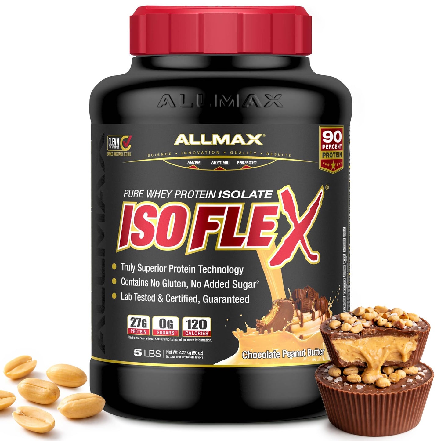 ALLMAX ISOFLEX Whey Protein Isolate, Vanilla, 2 lb