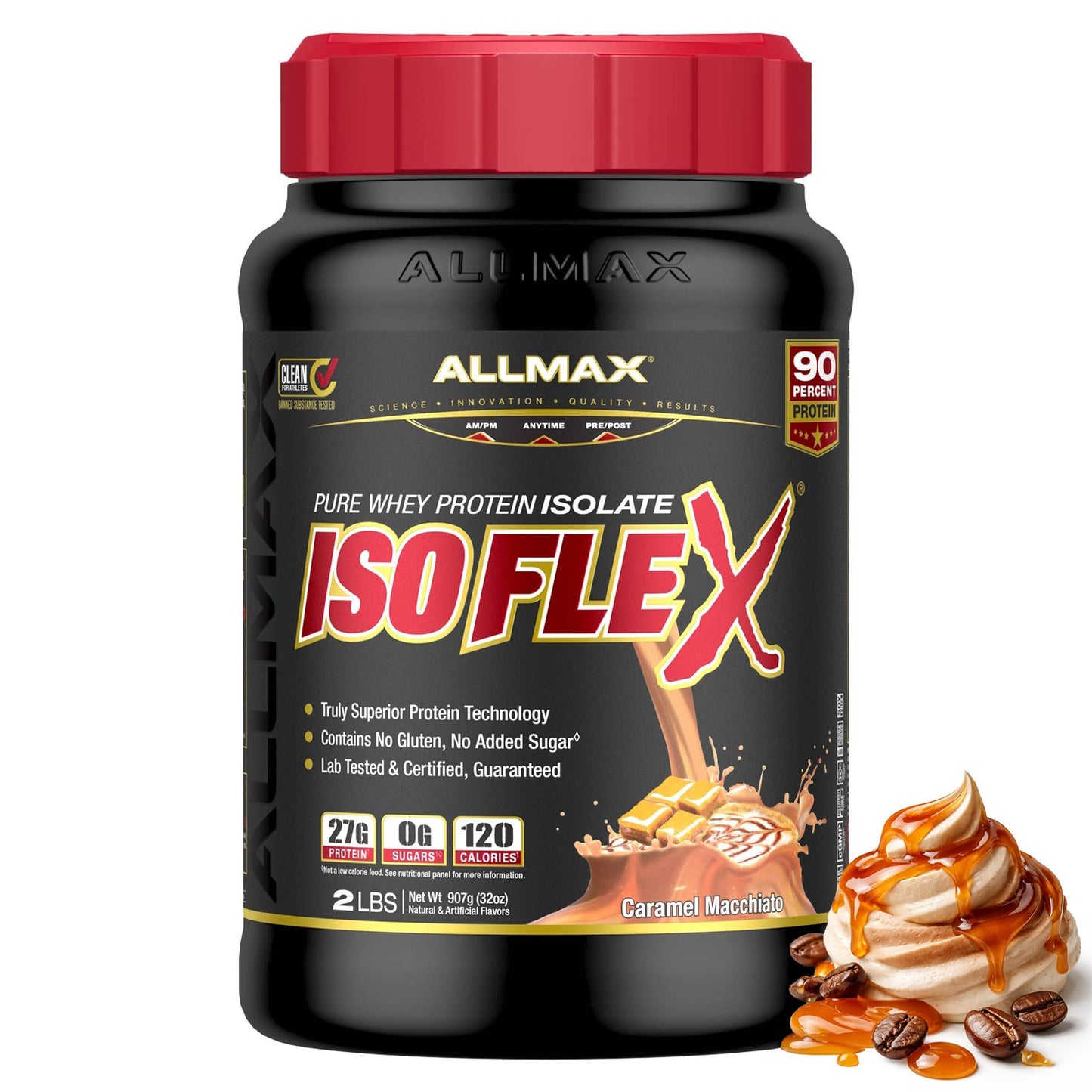 ALLMAX ISOFLEX Whey Protein Isolate, Vanilla, 2 lb
