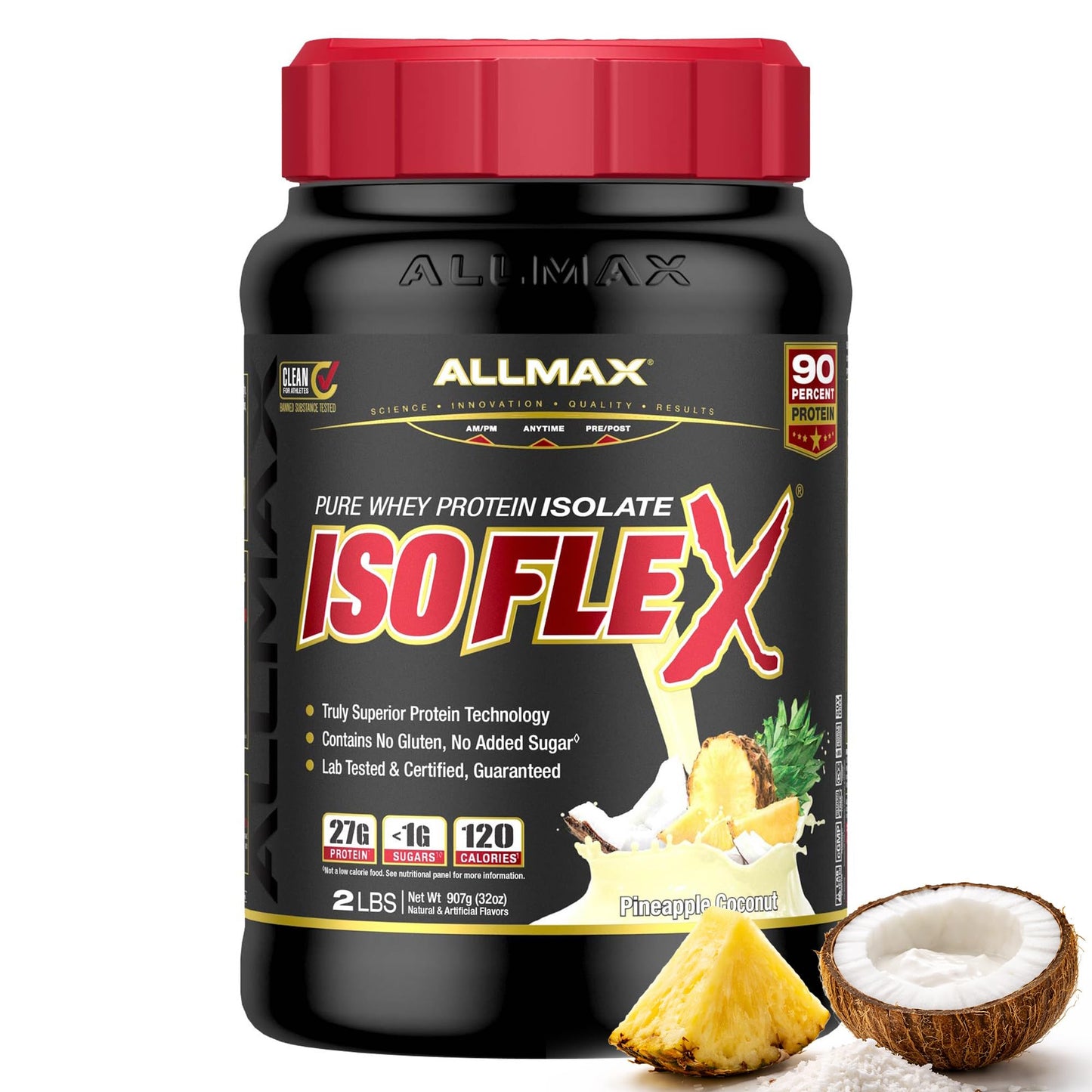 ALLMAX ISOFLEX Whey Protein Isolate, Vanilla, 2 lb
